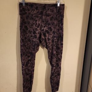 Lululemon Athletica Black Floral Leggings